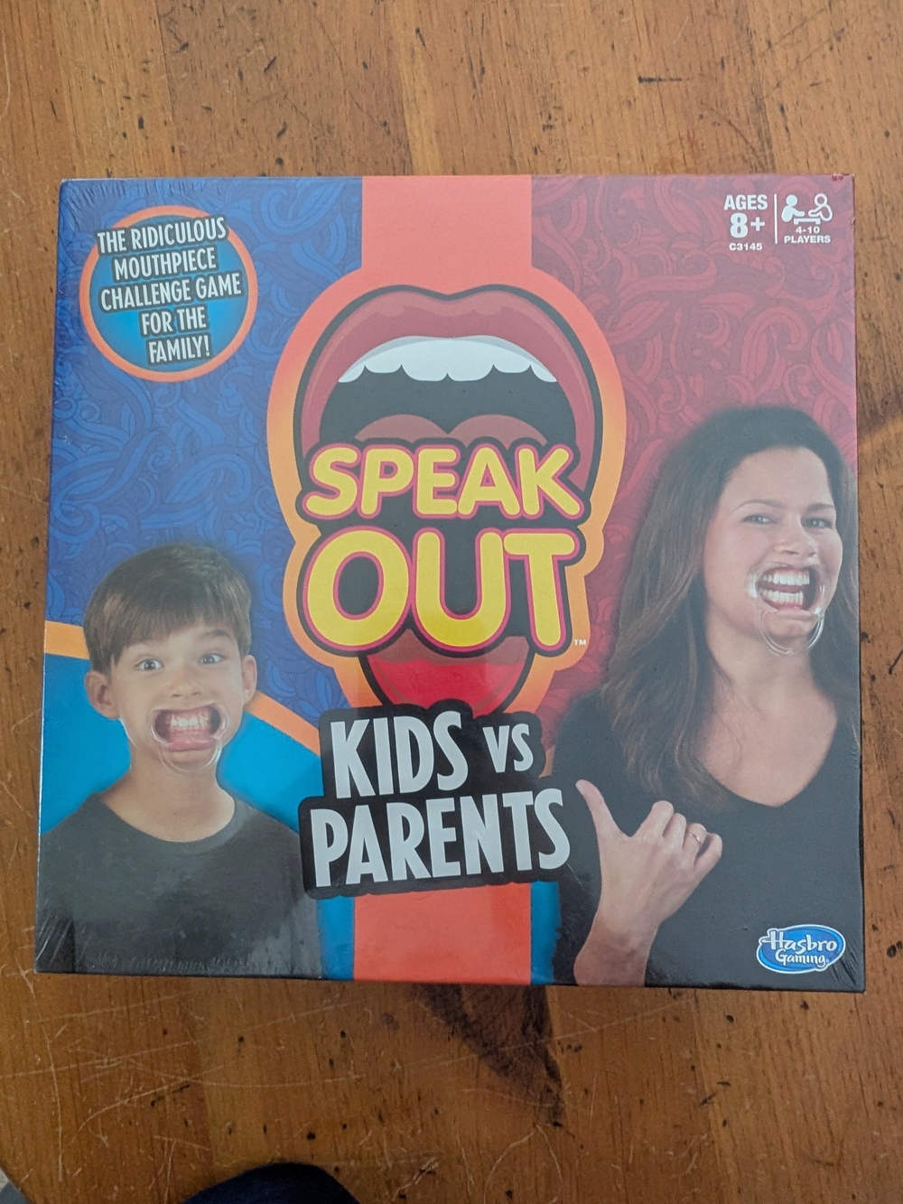 Hasbro Speak Out Kids vs Parents Game - Red and Blue Packaging